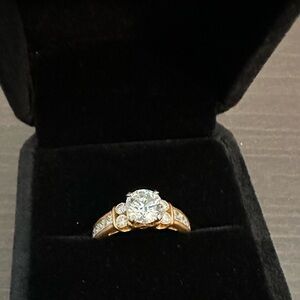 18K Gold Diamond Ring Size 5 1.11ct D/SI1 Center 3-Stone Platinum Head Appraised
